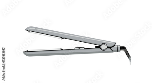 Silver Hair Straightener with Open Ceramic Plates.