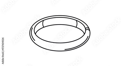 Minimalist black outline drawing of a simple circular ring.