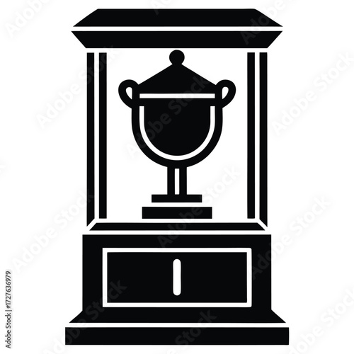 trophy display case vector icon on white backgroun