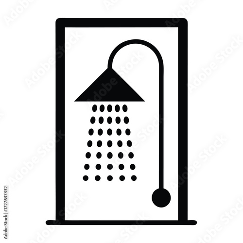 walk in shower vector icon  on white background