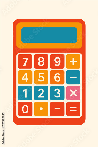 Dibujo colorido de una calculadora