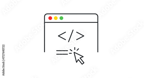 Code Window with Cursor: Programming and Development Icon.