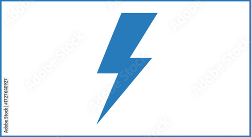 Vibrant Blue Lightning Bolt Icon Symbolizing Power and Energy.