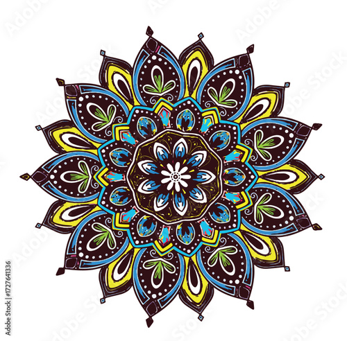 colorful mandala design in illustrator