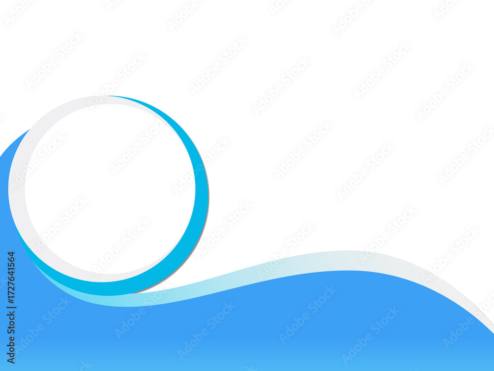 Obraz premium Abstract blue wave with circle placeholder illustration