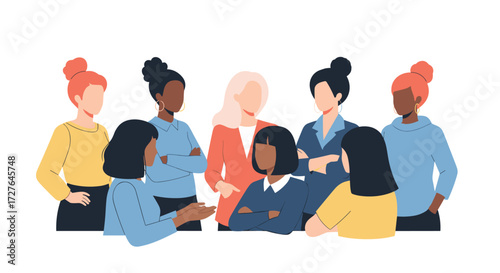 A Diverse Group of Women Engaged in a Collaborative Discussion.