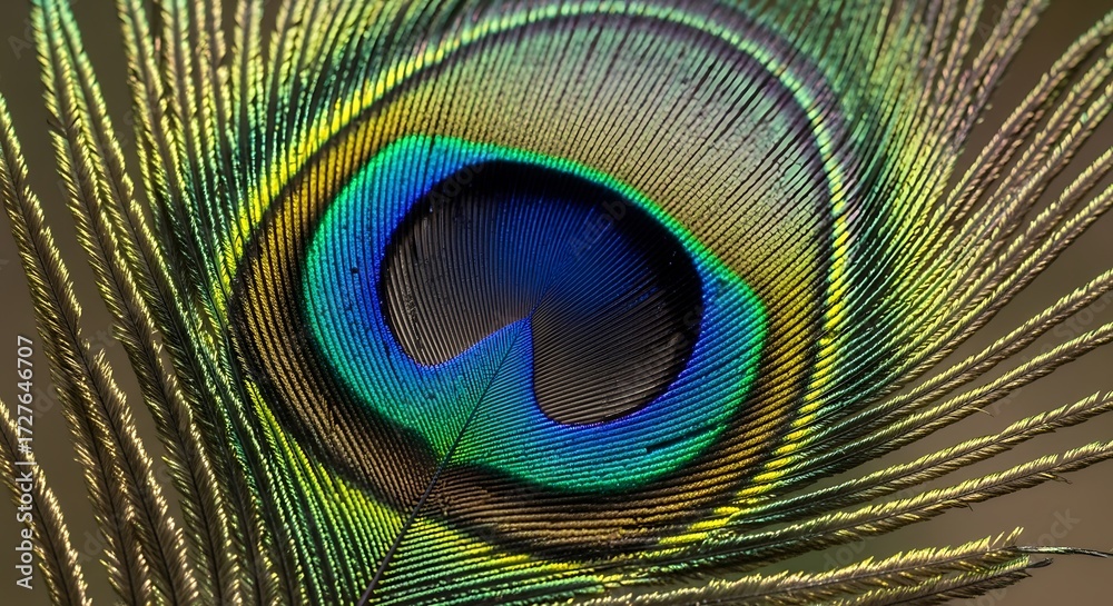 Obraz premium Peacock Feather CloseUp. (1)