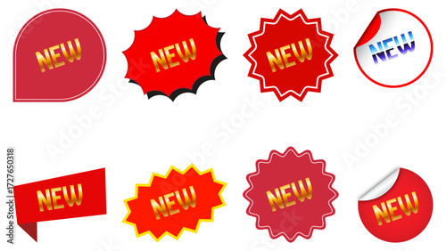 set of red sale labels, set of discount labels, Sticker set, material, jagged, discount, price reduction, special price, campaign, fair, decoration, ornament, seal, stamp, spiky, pop, stylish, simple 