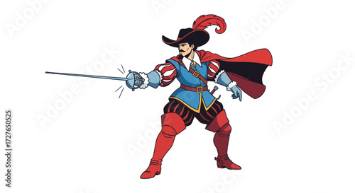 DArtagnan-style Musketeer in Action Pose.