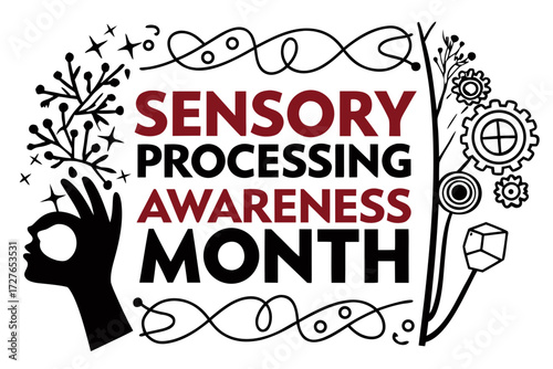 SENSORY PROCESSING AWARENESS MONTH vector illustration