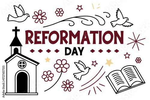 REFORMATION DAY vector illustration