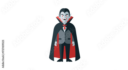 Classic cartoon vampire character with a menacing expression and a black cape.