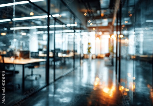 Wallpaper Mural Blurred modern office interior (3) Torontodigital.ca