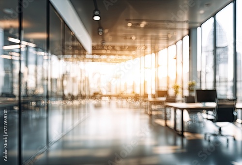 Wallpaper Mural Blurred modern office hallway Torontodigital.ca