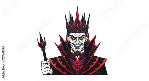 Evil King with Crown and Trident Sinister Portrait.