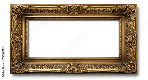 Vintage ornate golden picture frame  antique decorative border des