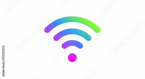 Wifi symbol with gradient colors on white background for digital connection