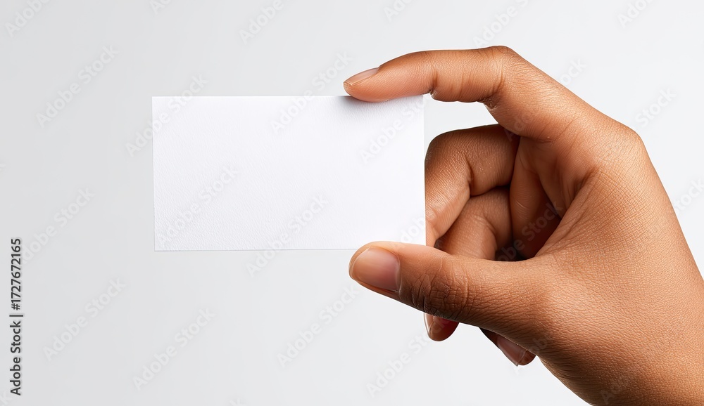 Fototapeta premium Hand holding blank business card (1)