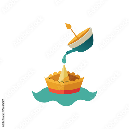 vol au vent vector  fill  crown  boat  pour  white