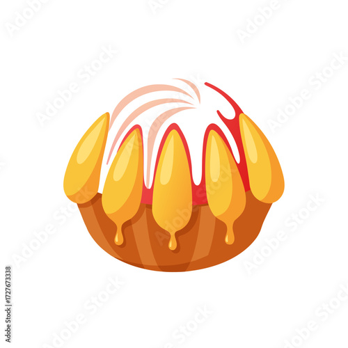 madeleine shell vector  glaze  mold  cake  drip  w