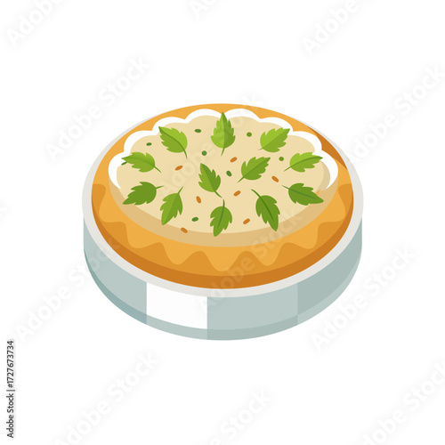 feta boureki vector  layer  herb  top  bake  white