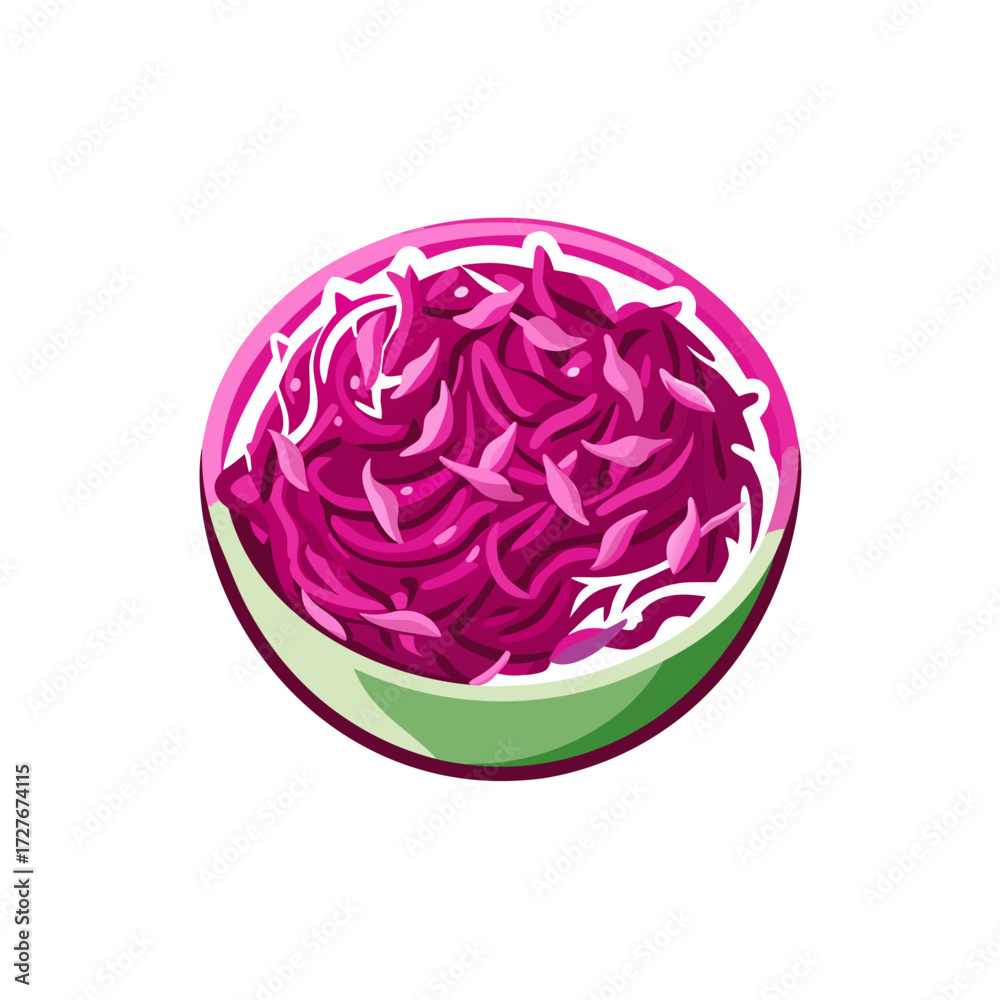 Obraz premium chou rouge salad vector shred seed slaw white 
