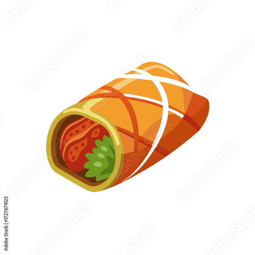 chou farci vector  meat  sauce  dome  wrap  white 