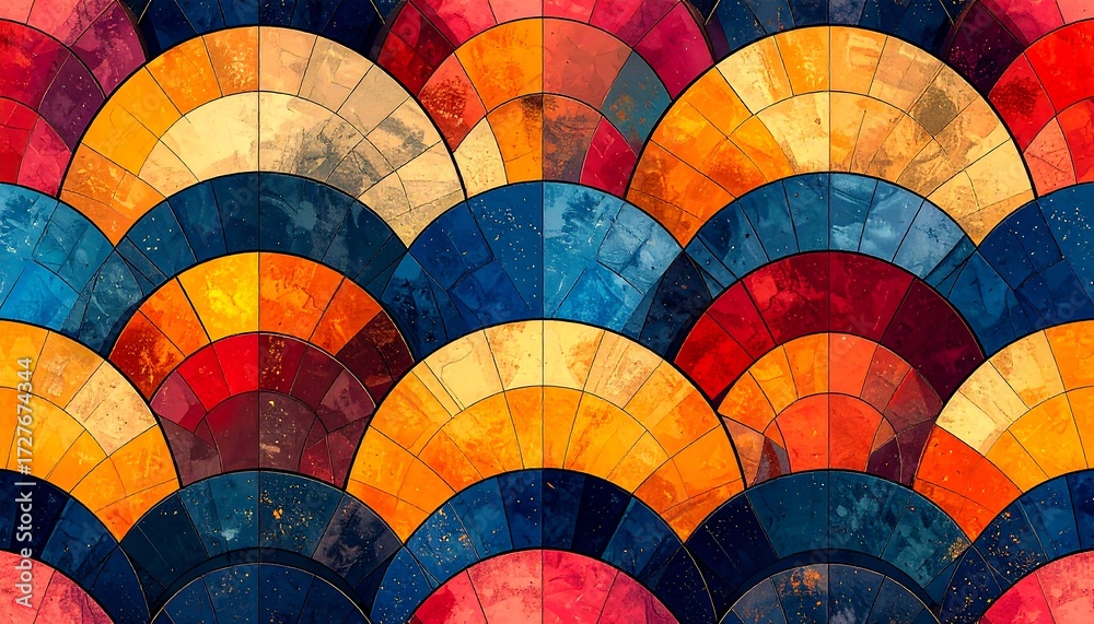 Obraz premium Colorful mosaic wave pattern