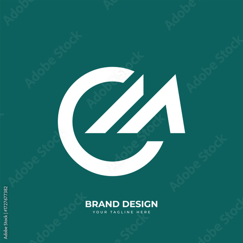 Letter Mc or Cm creative rounded monogram abstract logo