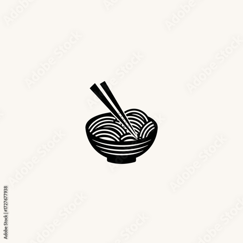 Noodle bowl with chopsticks