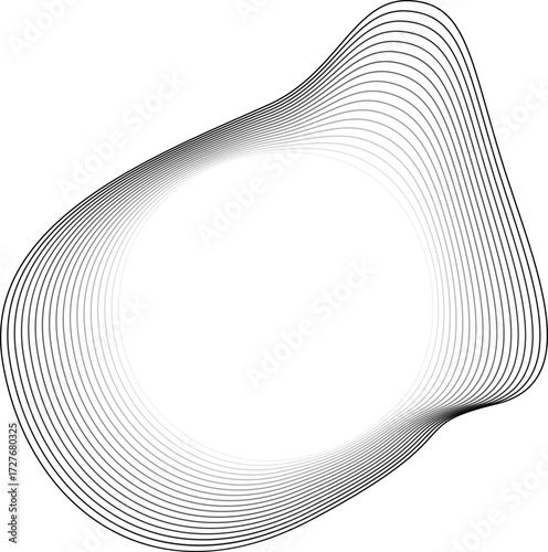 Circular vector with increasing opacity and a surrounding organic boundary formed by smooth, flowing lines.