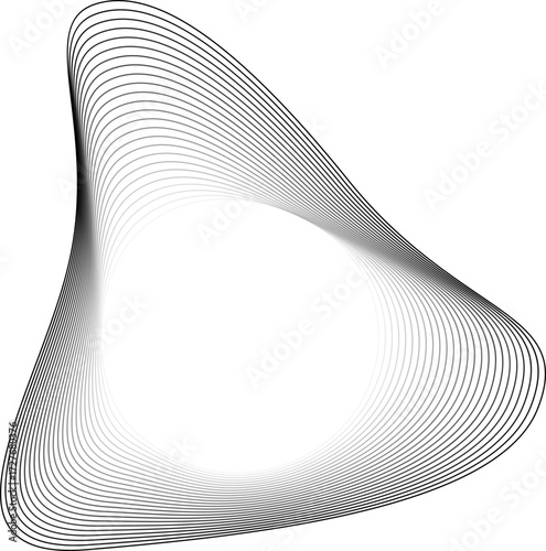 Abstract vector with circular transparency and three rounded corners forming a triangular but softly curved perimeter.