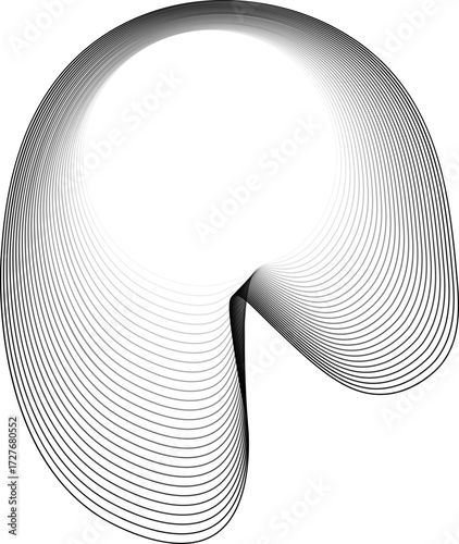 Vector with a circular center and softly arched, blobby edges creating a sense of light spreading through curves.