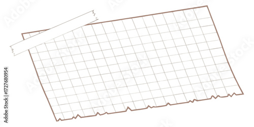 torn graph paper with grid lines for mathematical sketching and technical drawing backgrounds 