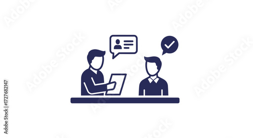 Job Interview Illustration of Applicant and Employer.