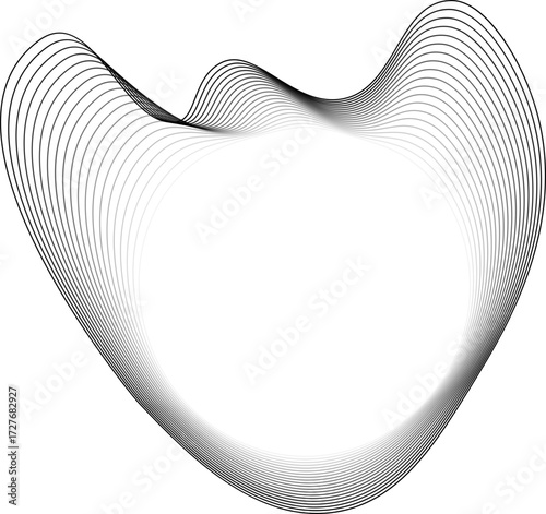 Center circle radiates light through layered organic lines shaped into a flowing and elegant contour.