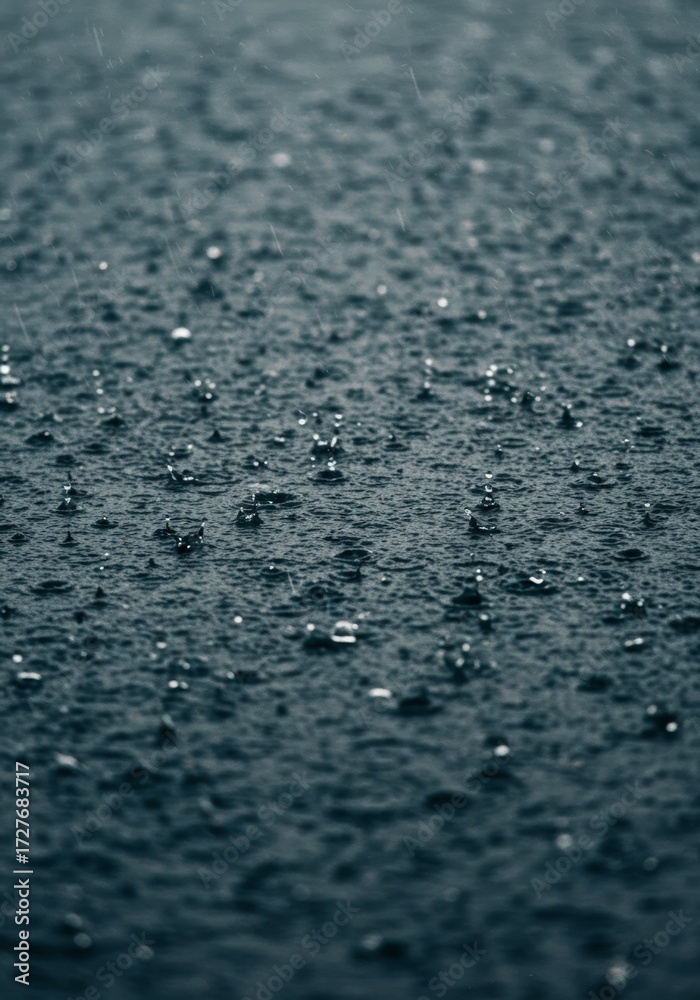 Obraz premium Rain drops on dark surface