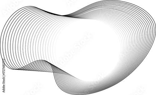 Luminous-centered form with liquid-inspired rounded contour lines in organic symmetry.