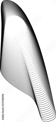 Smooth irregular form with radiant circular middle layered in curved contours.