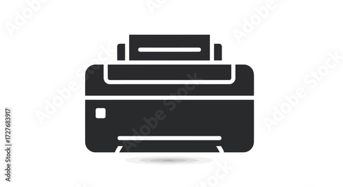 Modern Printer Icon Silhouette Illustration.