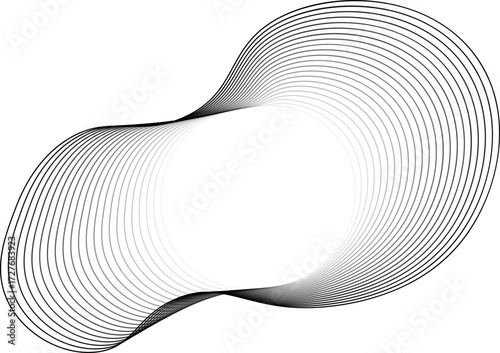 Naturally flowing curves wrap a bright central space with transparent gradient in circular form.