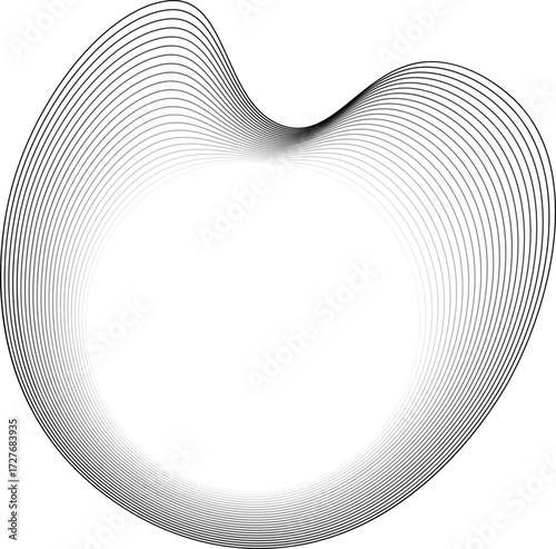 Graphic with radiant central transparency and surrounding shapes resembling gentle floating forms in layered contours.