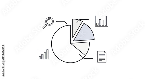 Simple Pie Chart with Data Visualization Elements.