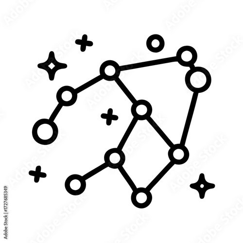 Outline constellation vector graphic for astrology zodiac sign and star map design projects use case