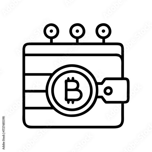 Bitcoin wallet vector illustration cryptocurrency digital money finance blockchain technology icon design