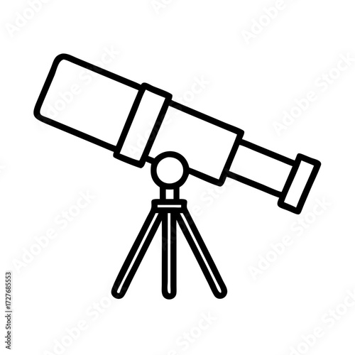 Telescope vector illustration for astronomy stargazing and science exploration equipment and tool