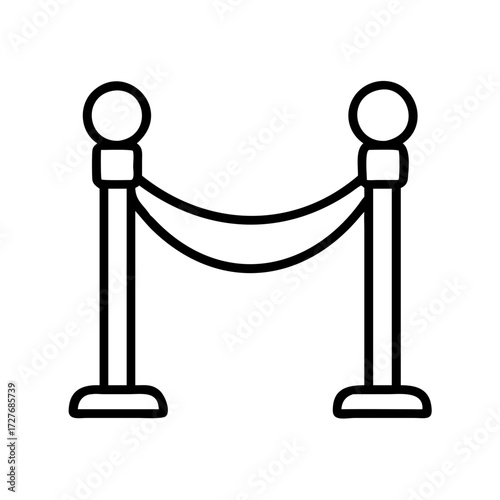 Red carpet event entrance barrier vector illustration for vip access and celebrity events