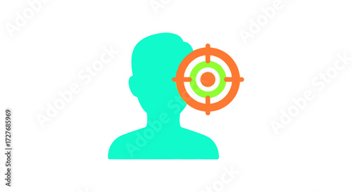 Silhouette of a Person Targeted by a Bullseye.