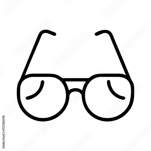 Round eyeglasses frame icon vector image for vision correction and eye protection optical accessory style