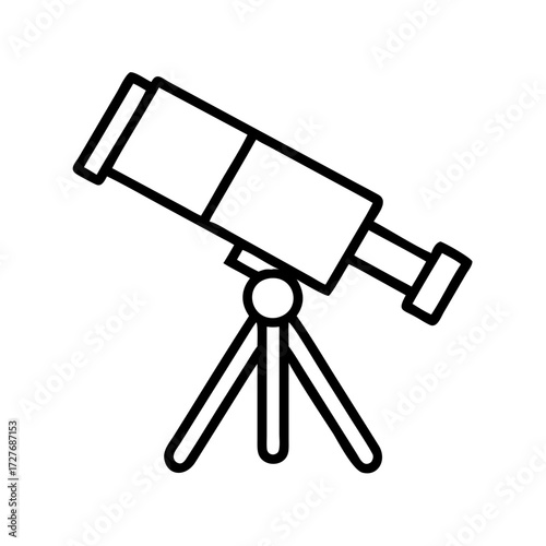 Telescope vector illustration for astronomy stargazing and scientific exploration equipment icon